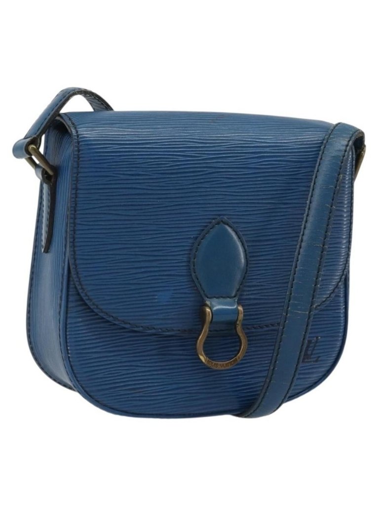 Authentic Louis Vuitton Epi Saint Cloud Pm Shoulder Bag Blue M52195 Lv